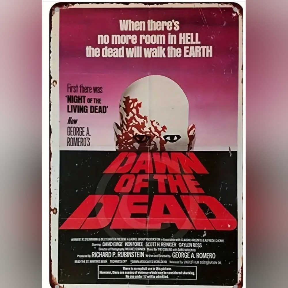 Dawn of the Dead Movie Aluminum Decorative Sign